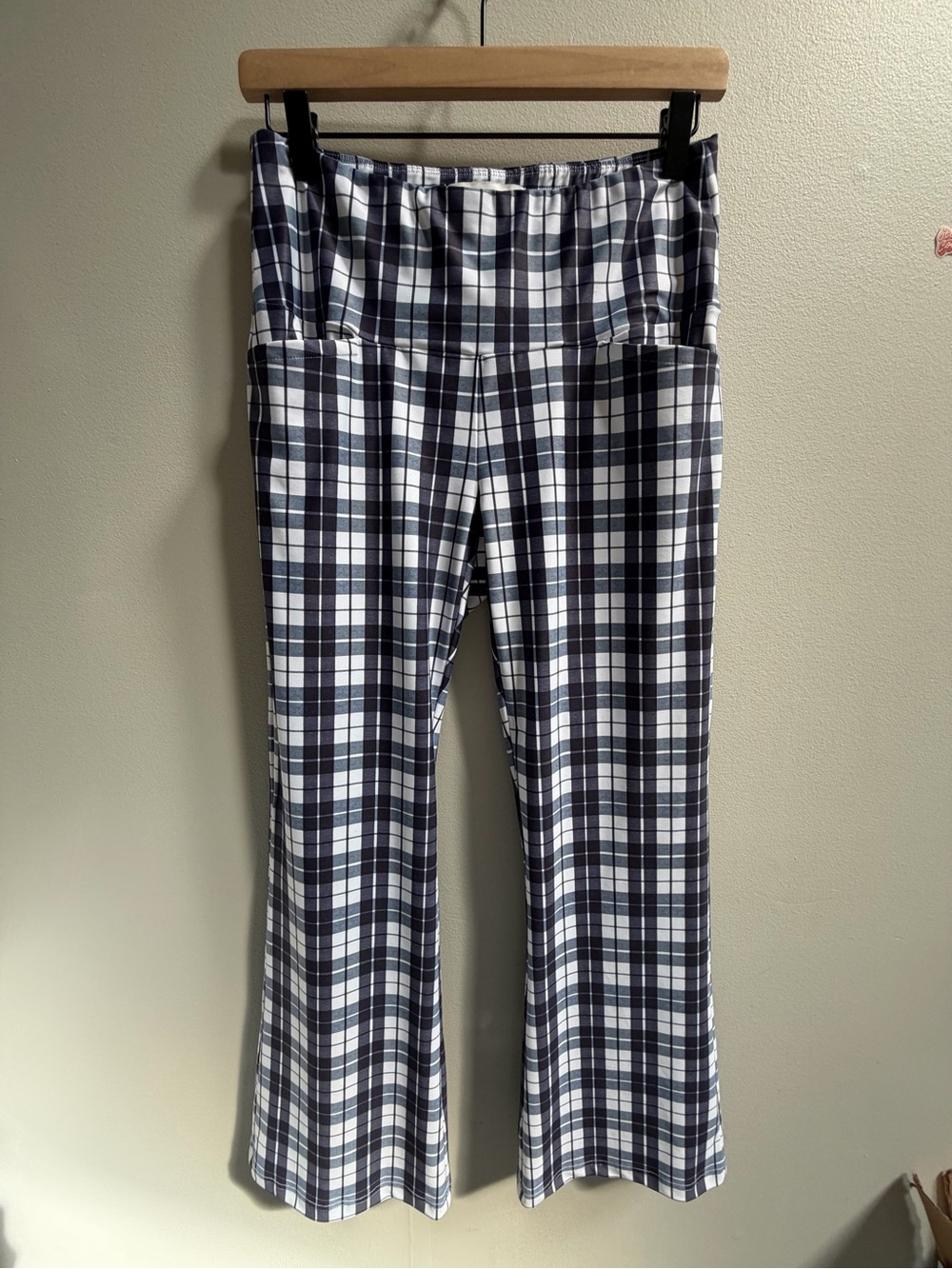 Smith & Quinn Payton Mariners Plaid Stretch Flare Golf Pants Tennis Sporty S